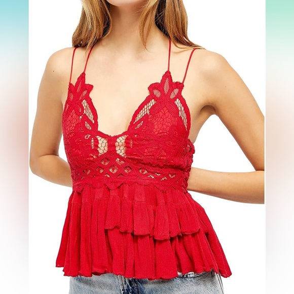 Free People Women's Adella Cami Red - Picture 6 of 6